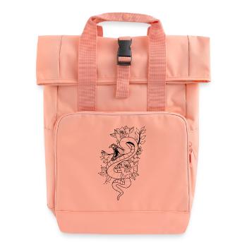 Serpent avec des roses. - Sac à dos Roll Top à deux anses - rose liberty - Devant