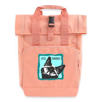 Portrait de chat avec slogans - Sac à dos Roll Top à deux anses - rose liberty - Devant