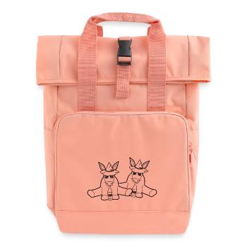 2 friends team bavaria hat beer alcohol - Roll Top Backpack with Two Handles - chintz rose - Front