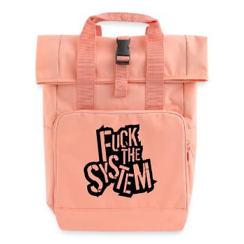 umriss kontur text rebellisch fuck the system logo - Rolltop Rucksack mit zwei Griffen - Chintzrosa - Vorne