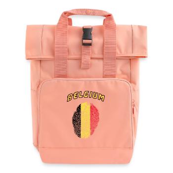 Belgien Fingerabdruck / Geschenk Flagge - Rolltop Rucksack mit zwei Griffen - Chintzrosa - Vorne