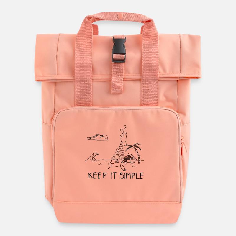 Keep it simple surfing - Roll Top Backpack with Two Handles - chintz rose