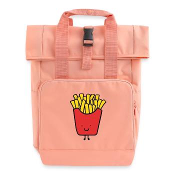 Best Friends, Best Friends, Partnershirt, Fries - Roll Top Backpack with Two Handles - chintz rose - Front