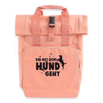 Le chien va - déclaration - Sac à dos Roll Top à deux anses - rose liberty - Devant