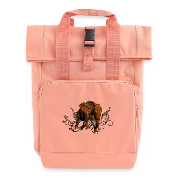 Superbe éléphant steampunk - Sac à dos Roll Top à deux anses - rose liberty - Devant