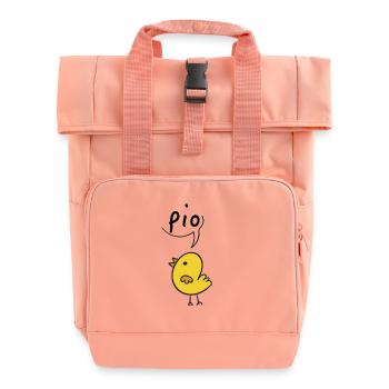 Beep! Cute Chick Cartoon Design - Roll Top Backpack with Two Handles - chintz rose - Front