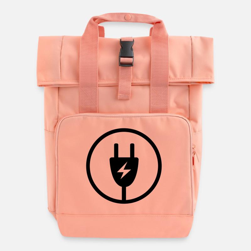 Stromstecker - Rolltop Rucksack mit zwei Griffen - Chintzrosa