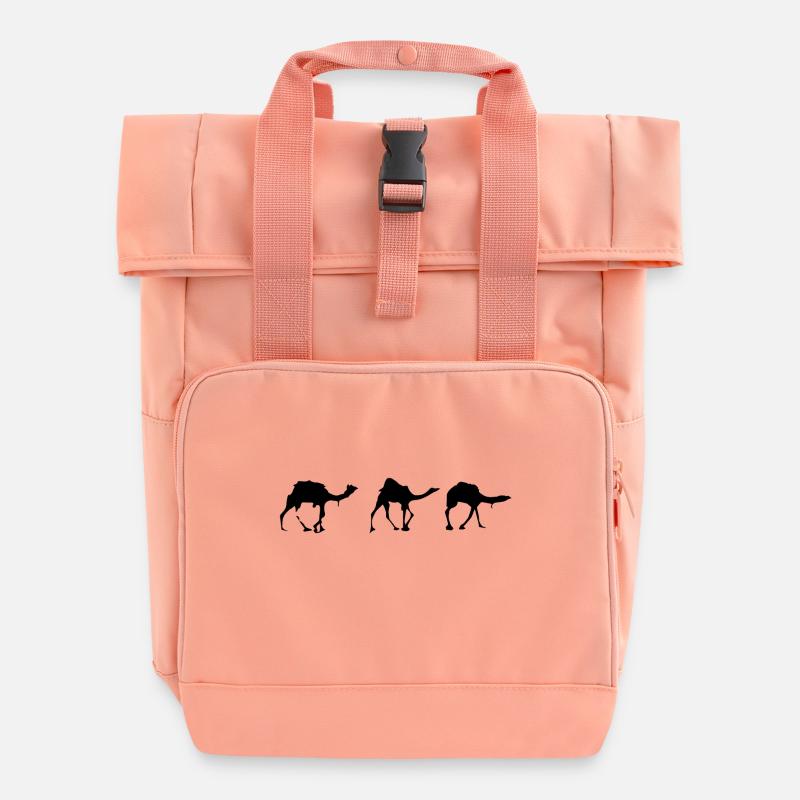 Camels - Roll Top Backpack with Two Handles - chintz rose