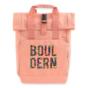 Bouldering boulder climbing scripture mountaineering - Roll Top Backpack with Two Handles - chintz rose - Front