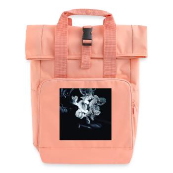 Orchidee black white effect - Rolltop Rucksack mit zwei Griffen - Chintzrosa - Vorne