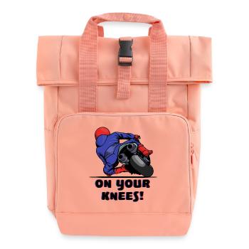 Motorbike racer motorcycles biker statement - Roll Top Backpack with Two Handles - chintz rose - Front
