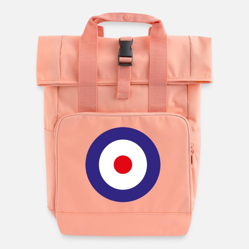 England aviation shield - Roll Top Backpack with Two Handles - chintz rose
