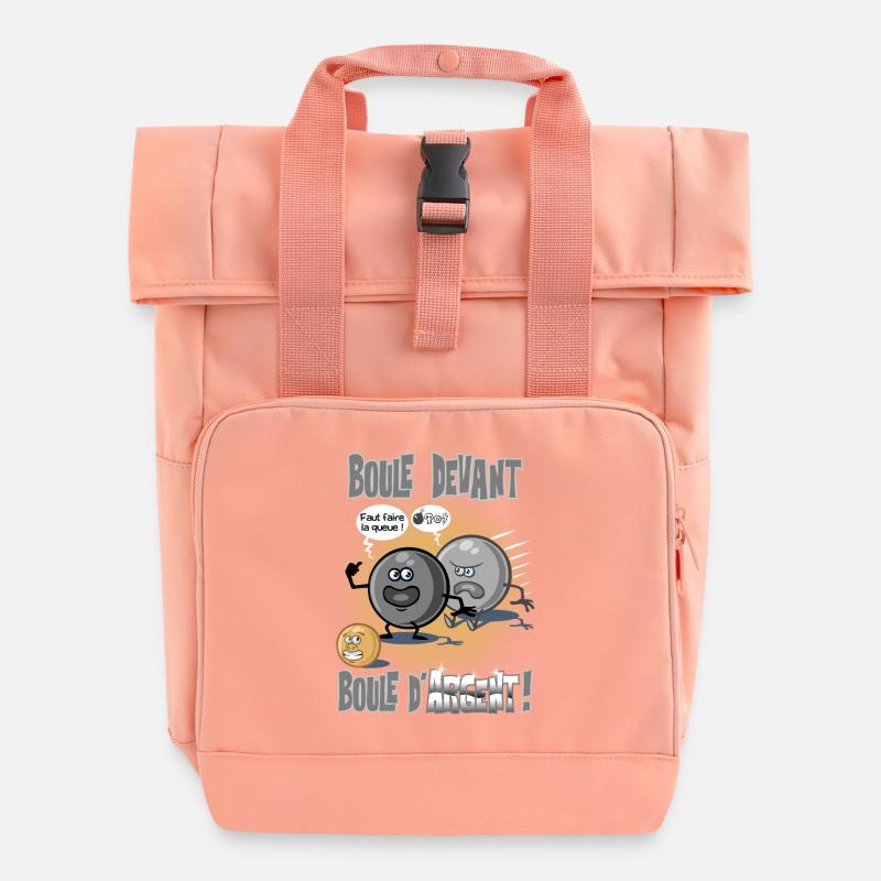 Boule devant boule d'argent - Sac à dos Roll Top à deux anses - rose liberty