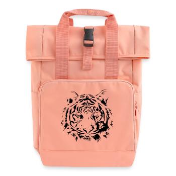 Tiger Zeichnung Raubkatze Portrait Illustration - Rolltop Rucksack mit zwei Griffen - Chintzrosa - Vorne