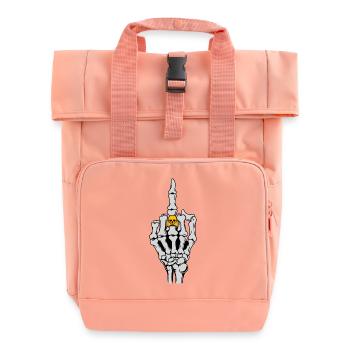 Rock music rocker heavy metal hard rock skeleton - Roll Top Backpack with Two Handles - chintz rose - Front