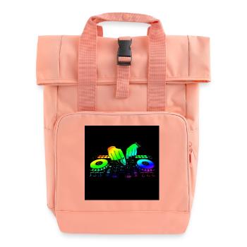 Disc jockey - Roll Top Backpack with Two Handles - chintz rose - Front