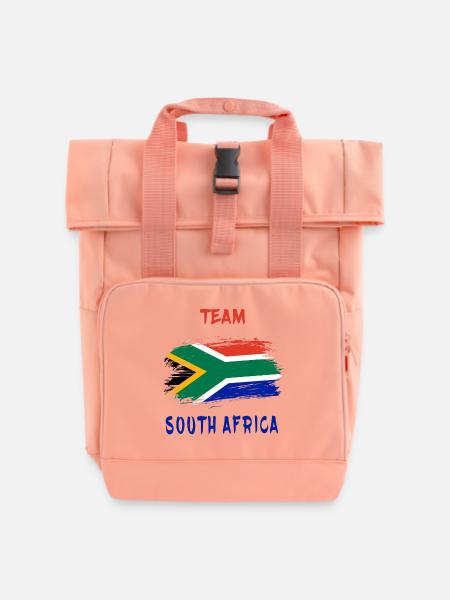 Team Südafrika Flaggen Design - Rolltop Rucksack mit zwei Griffen - Chintzrosa