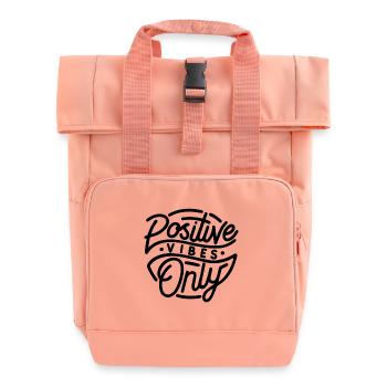 Positive vibes - Roll Top Backpack with Two Handles - chintz rose - Front