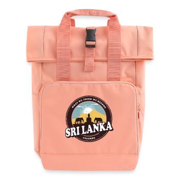 Sri Lanka Buddha Design mit Elefanten / - Rolltop Rucksack mit zwei Griffen - Chintzrosa - Vorne