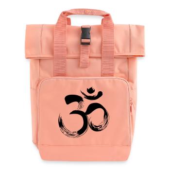 Yoga OM Sanskrit - Rolltop Rucksack mit zwei Griffen - Chintzrosa - Vorne