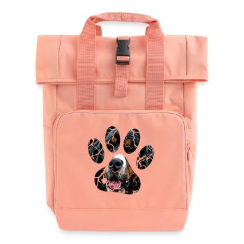 Bernese Mountain Dog - Roll Top Backpack with Two Handles - chintz rose - Front