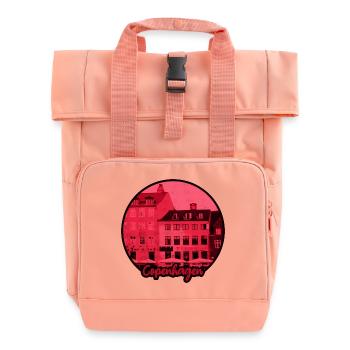 Copenhagen silhouette in red look - Roll Top Backpack with Two Handles - chintz rose - Front