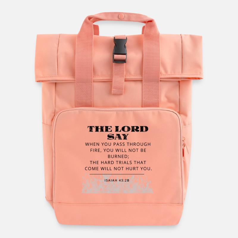 Bibelvers - Rolltop Rucksack mit zwei Griffen - Chintzrosa