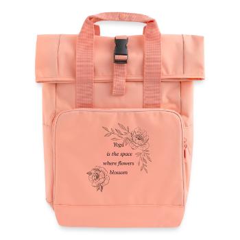 Yoga Raum Blüten erwachen - Rolltop Rucksack mit zwei Griffen - Chintzrosa - Vorne