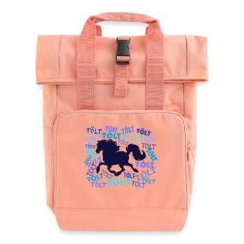 Pferdenarr Spruch Pferde Tölt Islandpferde - Rolltop Rucksack mit zwei Griffen - Chintzrosa - Vorne