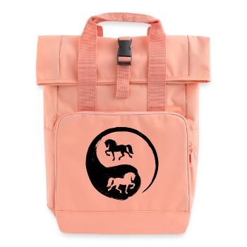Islandpferde Isländer Pferdenarr Pferdeliebe - Rolltop Rucksack mit zwei Griffen - Chintzrosa - Vorne