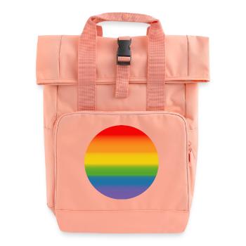 Rainbow Course Round - Roll Top Backpack with Two Handles - chintz rose - Front
