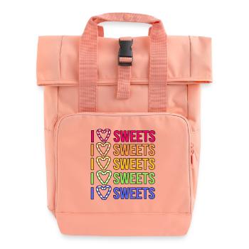 Déclaration du cœur J’aime les bonbons Avec une dent sucrée - Sac à dos Roll Top à deux anses - rose liberty - Devant
