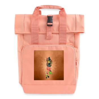 Superbe serpent avec des fleurs. - Sac à dos Roll Top à deux anses - rose liberty - Devant
