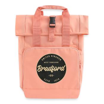 Bradford Vintage Circular Badge - Roll Top Backpack with Two Handles - chintz rose - Front