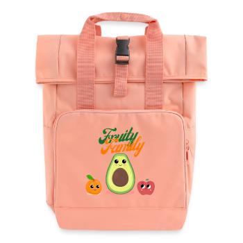 Fruity Family Vegan Fruit Vegetables - Roll Top Backpack with Two Handles - chintz rose - Front