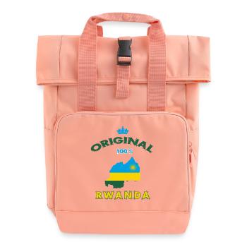 Design original 100 % drapeau du Rwanda - Sac à dos Roll Top à deux anses - rose liberty - Devant