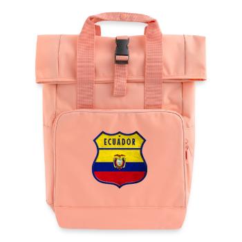 Ecuador Flaggen Wappen Design - Rolltop Rucksack mit zwei Griffen - Chintzrosa - Vorne