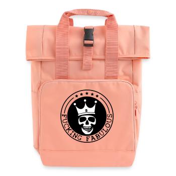Kronen Schädel Grafik - Rolltop Rucksack mit zwei Griffen - Chintzrosa - Vorne