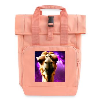 Dromedary Head - Camel - Roll Top Backpack with Two Handles - chintz rose - Front