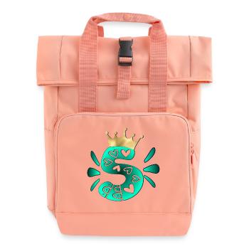 5. Children's birthday - FIVE - FIVE YEARS - CROWN - Roll Top Backpack with Two Handles - chintz rose - Front