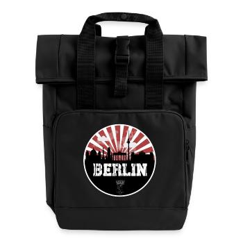 Berlin Skyline Heimspiel - Rolltop Rucksack mit zwei Griffen - Schwarz - Vorne