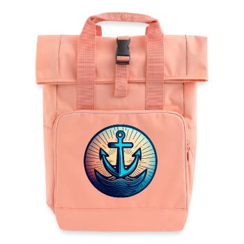 Voilier Bateau à moteur Ancre autour du coucher du soleil - Sac à dos Roll Top à deux anses - rose liberty - Devant