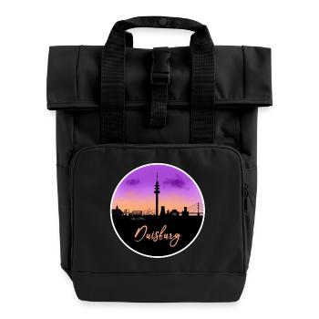Duisburg Fine Skyline - Roll Top Backpack with Two Handles - black - Front