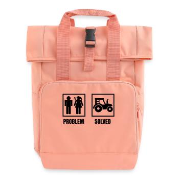 Vehicle Tractor Statement Farmer Farming Country Air - Roll Top Backpack with Two Handles - chintz rose - Front