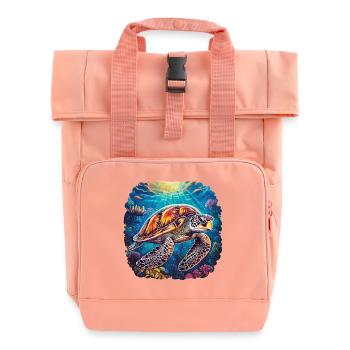 Harmonious Underwater Sonata - Roll Top Backpack with Two Handles - chintz rose - Front