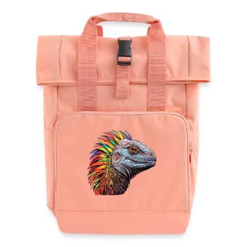 Kaleidoscopic reptile - Roll Top Backpack with Two Handles - chintz rose - Front
