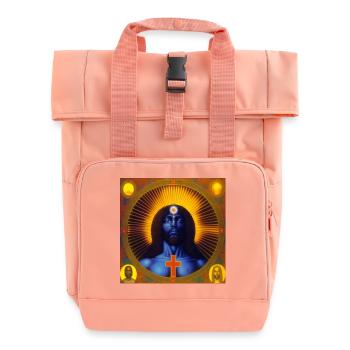Jésus noir 02 - Sac à dos Roll Top à deux anses - rose liberty - Devant