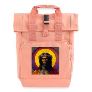 Jésus noir 01 - Sac à dos Roll Top à deux anses - rose liberty - Devant