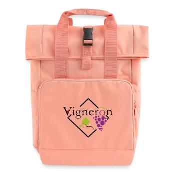 Winemaker - Roll Top Backpack with Two Handles - chintz rose - Front