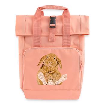 Swirly Häschen - Rolltop Rucksack mit zwei Griffen - Chintzrosa - Vorne